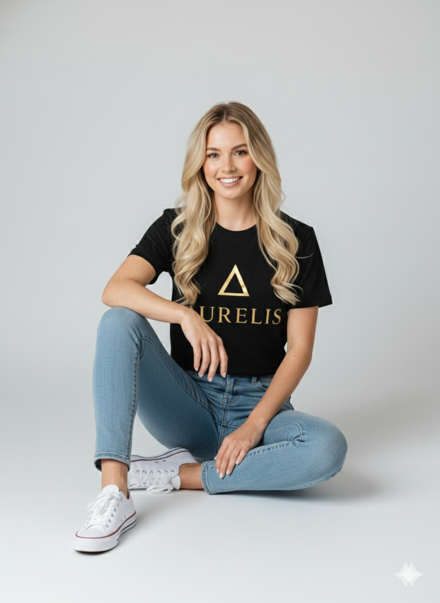 Aurelis - 100% Cotton 230GSM Heavy Weight Luxury T-shirt - Black - Image 3
