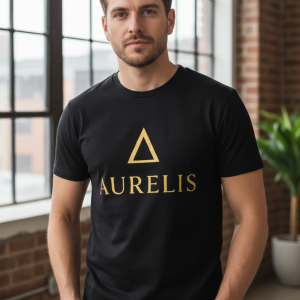 Aurelis - 100% Cotton 230GSM Heavy Weight Luxury T-shirt - Black
