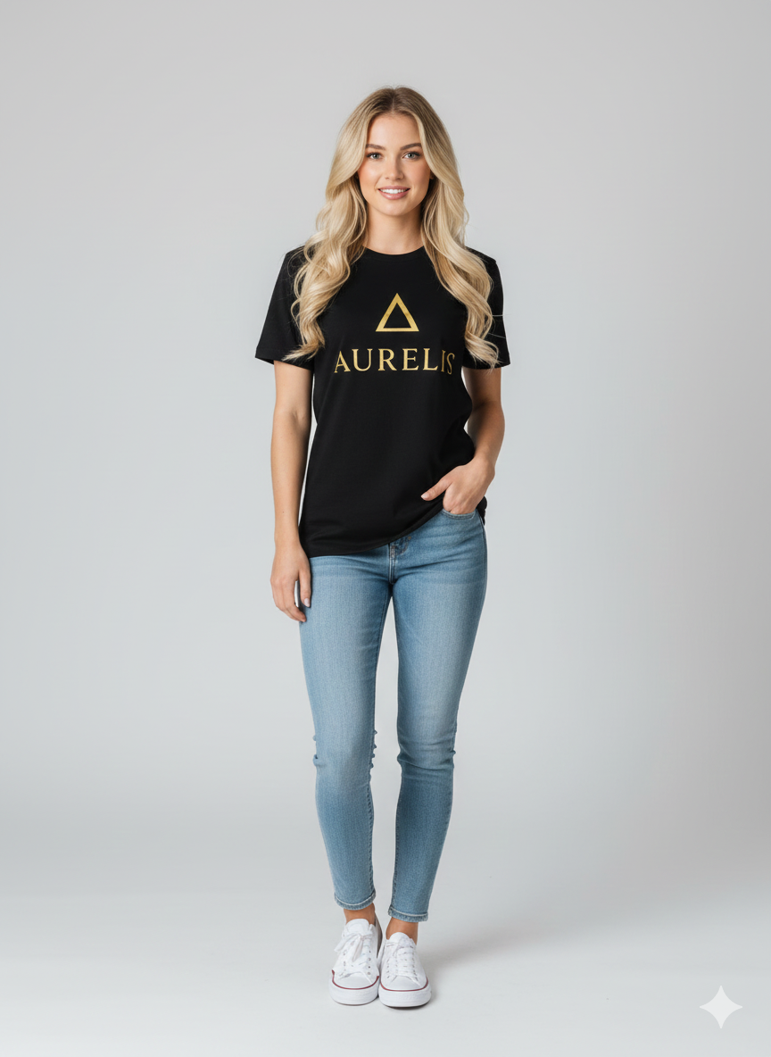 Aurelis - 100% Cotton 230GSM Heavy Weight Luxury T-shirt - Black - Image 4