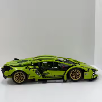 Cyberpunk Modern 1:14 Sports Car - Building Blocks 1000+PCS - Static Racing Kit green - Image 4
