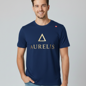 Aurelis - 100% Cotton 230GSM Heavy Weight Luxury T-shirt -Shirt - Dark Blue